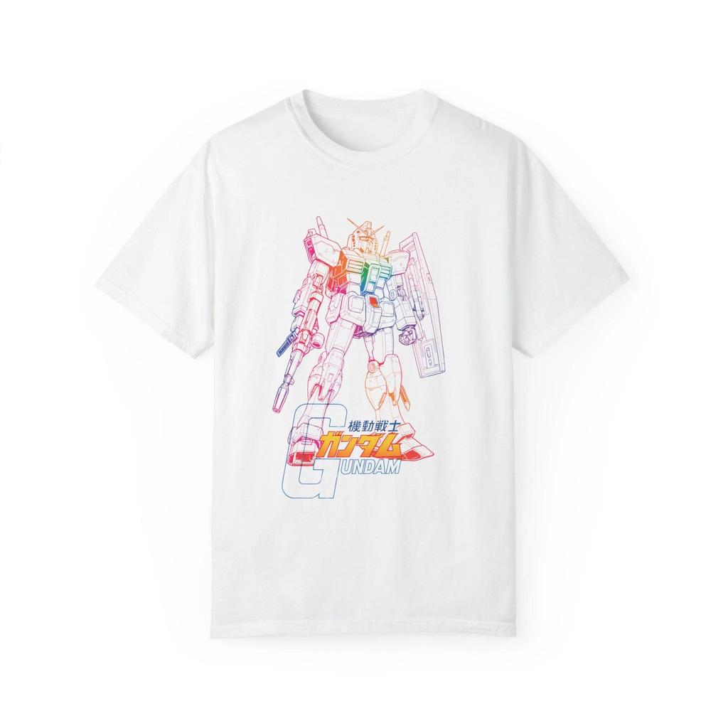 Mobile Suit Gundam Summer Print T-Shirt Harajuku Men Women Vintage Short Sleeve Casual Loose Oversized Fitness Comfort Y2k Top