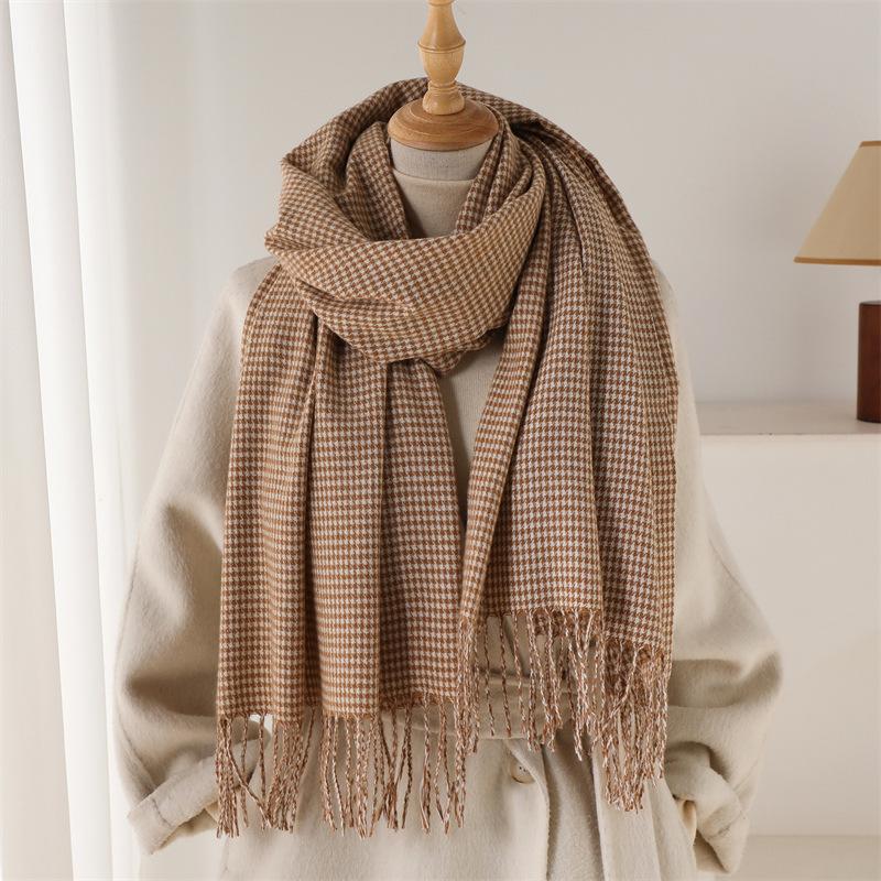 

Neck Warmer Scarf Women Winter Thickened Tassel Pashmina Shawl For Men Faux Cashmere Warps Autumn Elegant Ladies Blanket