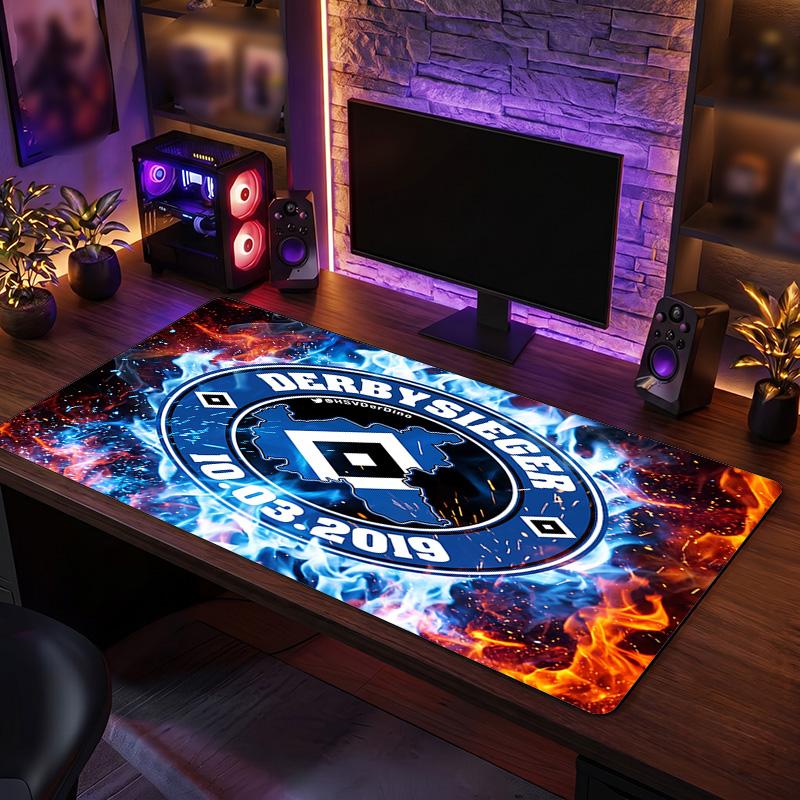 Tapis de Souris XXL Hamburger SV Football, Tapis de Bureau Étendu Antidérapant pour Gaming, Bureau, Maison