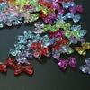 100-Piece Pack: Transparent AB Butterfly Knot DIY Electroplated Iridescent Acrylic Beads