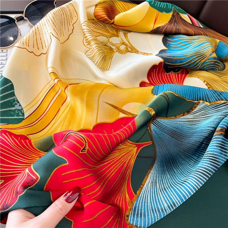 Protecție solară de călătorie de 90 cm, eșarfă pătrată mare, șal, eșarfă pentru protecția gâtului, decorare pentru toate anotimpurile