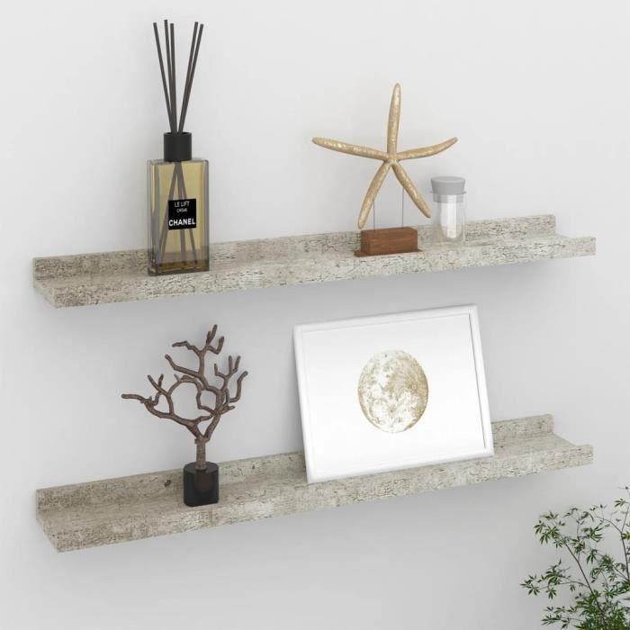 VidaXL Wall Shelves 2 Pcs Concrete Grey 60x9x3 Cm