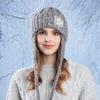 Damski Kapelusz Grubo Dzianinowy Wełniany Podszewka Kapelusz Ciepły Pani Zima Moda