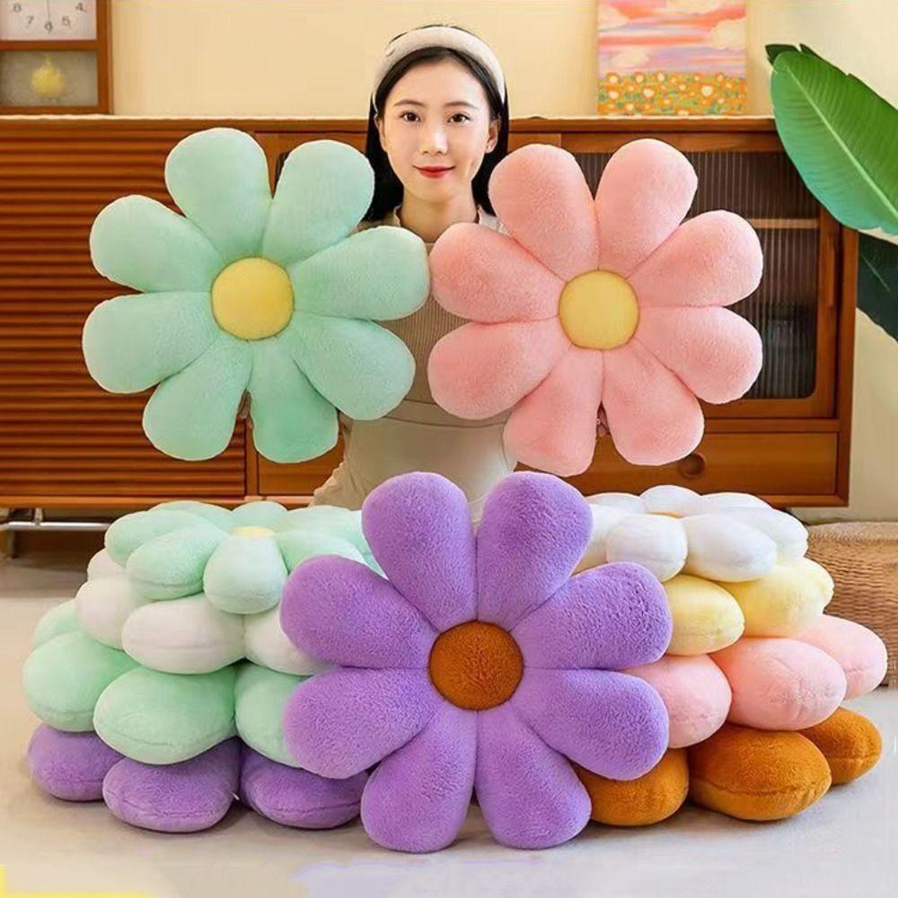 40cm Sunflower Pillow Soft Daisy Seat Cushion Car Seat Back Cushion  Sofa Decor