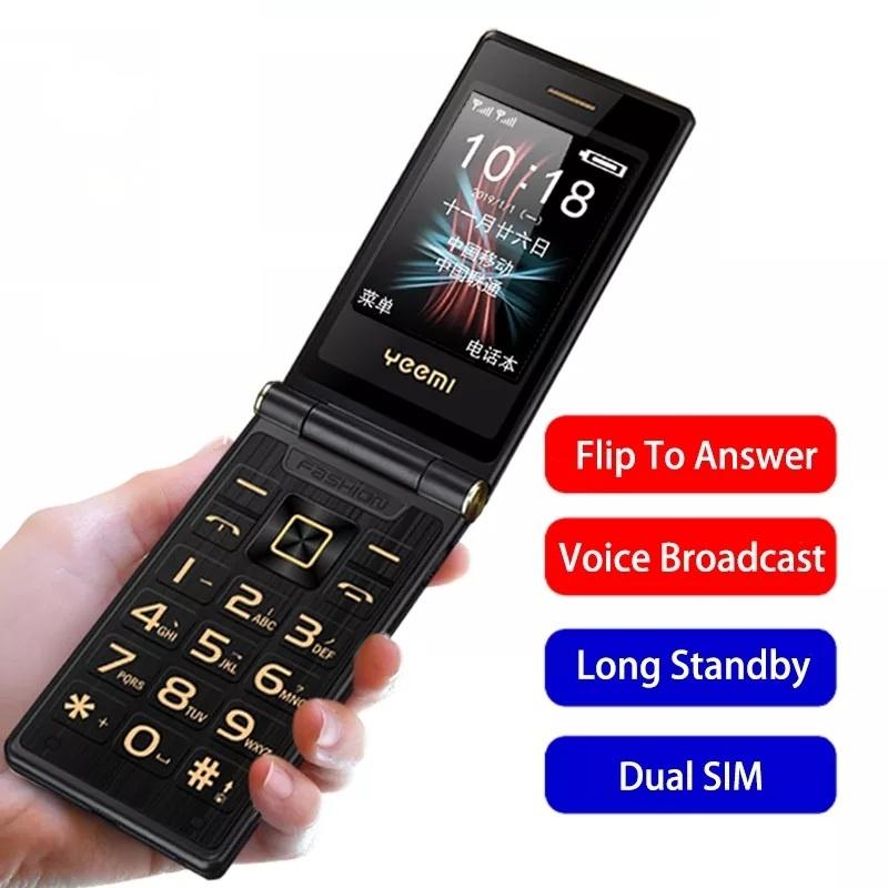 Купить YEEMI M2+ 4G LTE раскладной мобильный телефон 2,84 дюйма двойной ...