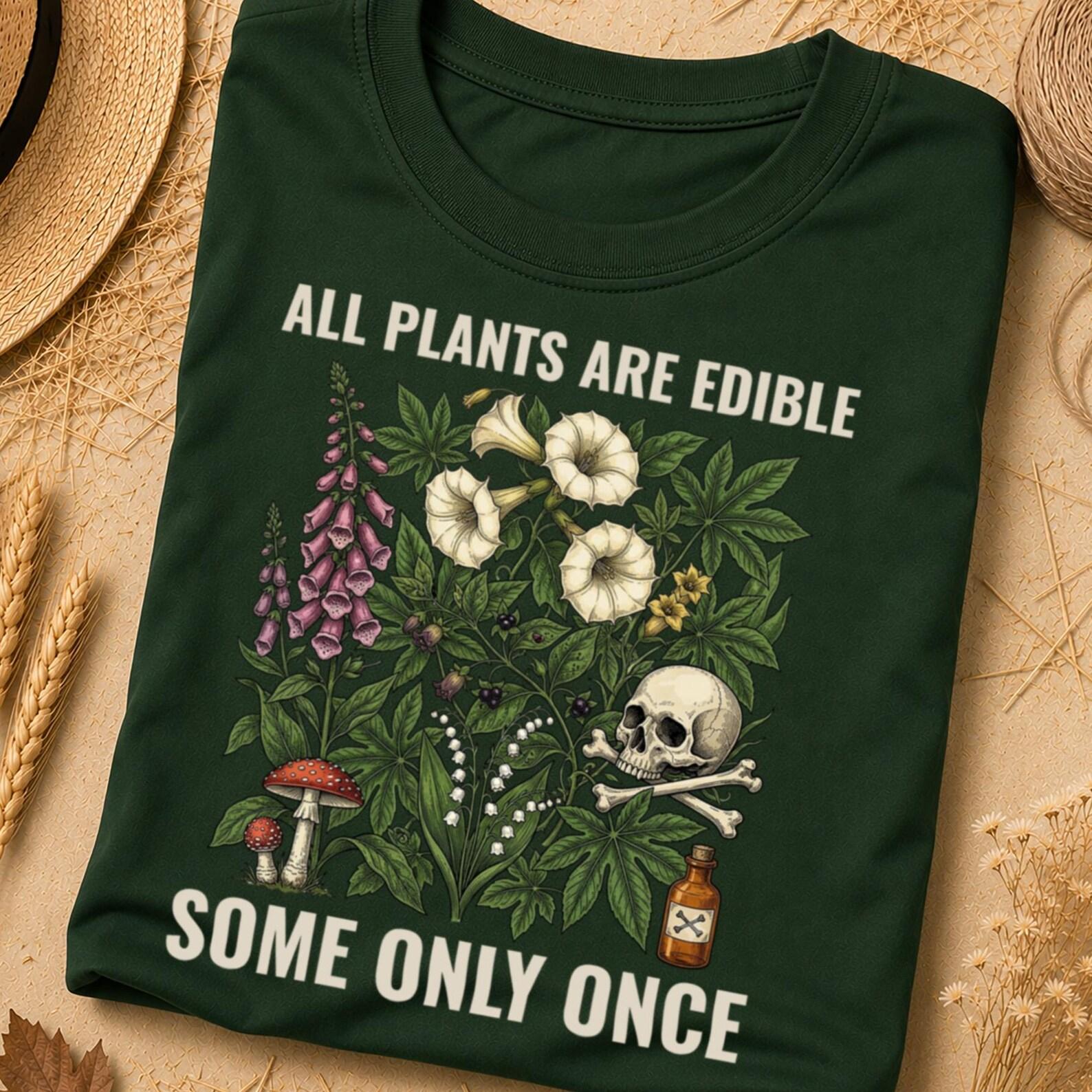 All Plants Are Edible Shirt, Nature Lover Gift, Nature Gifts, Cottagecore Clothing, Gardening Gifts For Women, Nature Tshirt, Cottagecore S