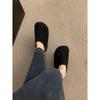 Hairy Bag Head Slippers Women's Outer Half-tray Shoes Soft-soled Plush Birkenstocks Retro Ugly Cute Birkenstocks