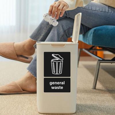 10 Stück Mülltonnen Klebeetiketten Recycling-Logos Aufkleber Organisationsaufkleber zur Abfallwirtschaft Dekoration