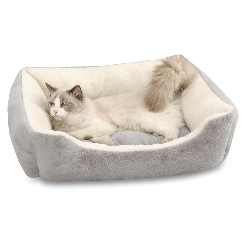 Fluffy Winter Pet Bed for Cats and Winter Cat Winter Sleeping Bag for Cats and Warm Pet Washable Rabbit Fur Outer X X Inches X 50 X 18 Peto-Raifu