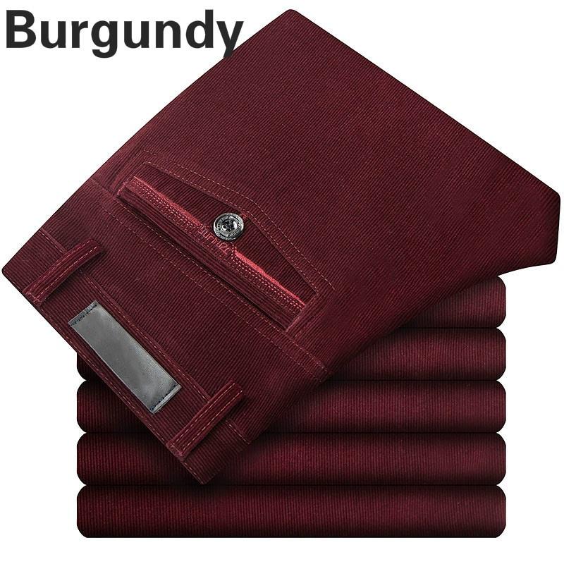 Pantaloni Bărbați Pantaloni din cordon din velur Pantaloni drepți elastici casual, largi, talie înaltă, vintage retro