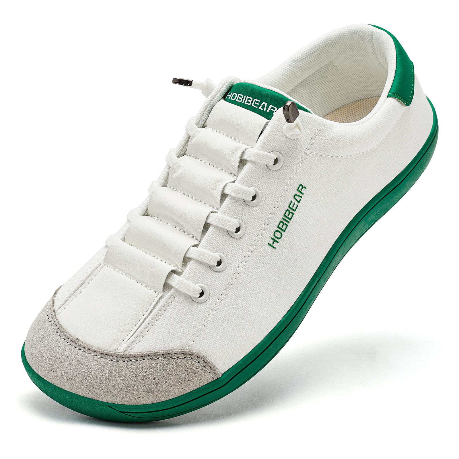 

Wide Toe Barefoot Shoes for Unisex Minimalist Artificial Leather Sneakers Lightweight Adjustable Slip On Walking Shoes 36 зелёный