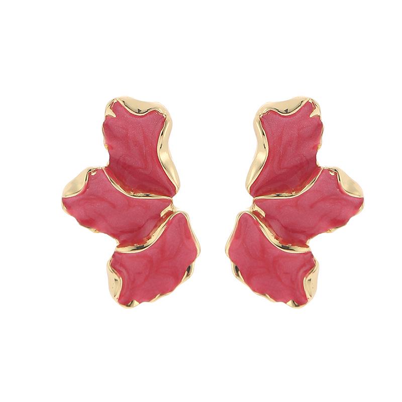S925 Silver Mori Style Maple Leaf Floral Drop Earrings - Colorful Petal Studs for Women