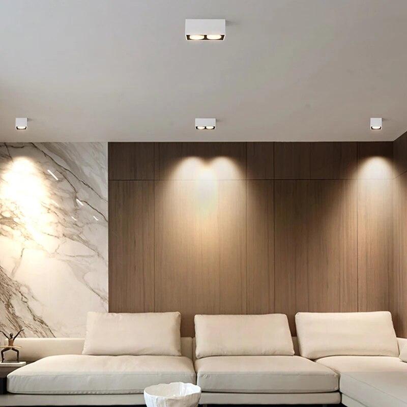 Takspotlight LED 7W 9W 12W Overflatemontert Antirefleks Vanlig aluminiumslysarmatur Downlight 85-265V