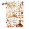 Decorative Autumn Elements for Doors 9PCS Thanksgiving Static Window Clings, Fall Leaves Birds Cute Animals Easy Clean Film Winter Glass Stickers,