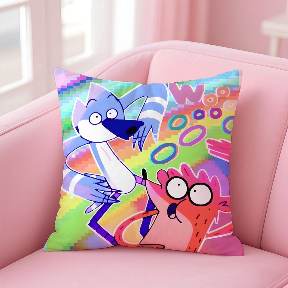 Regular Show Pillow American Cartoon Cushion Cover Linen Pillowcase Cover Soft Decor For Sofa Home Room