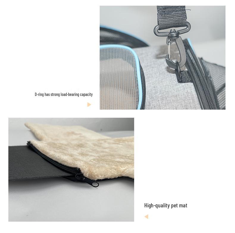 Aviation Foldable Breathable Expandable Four-Door Portable Pet Carrier