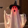 Scary Animated Halloween Ghost Decoration, Lighted Voice Control Skeleton Ghost for Haunted House, Halloween Party, Spooky Outdoor Decor