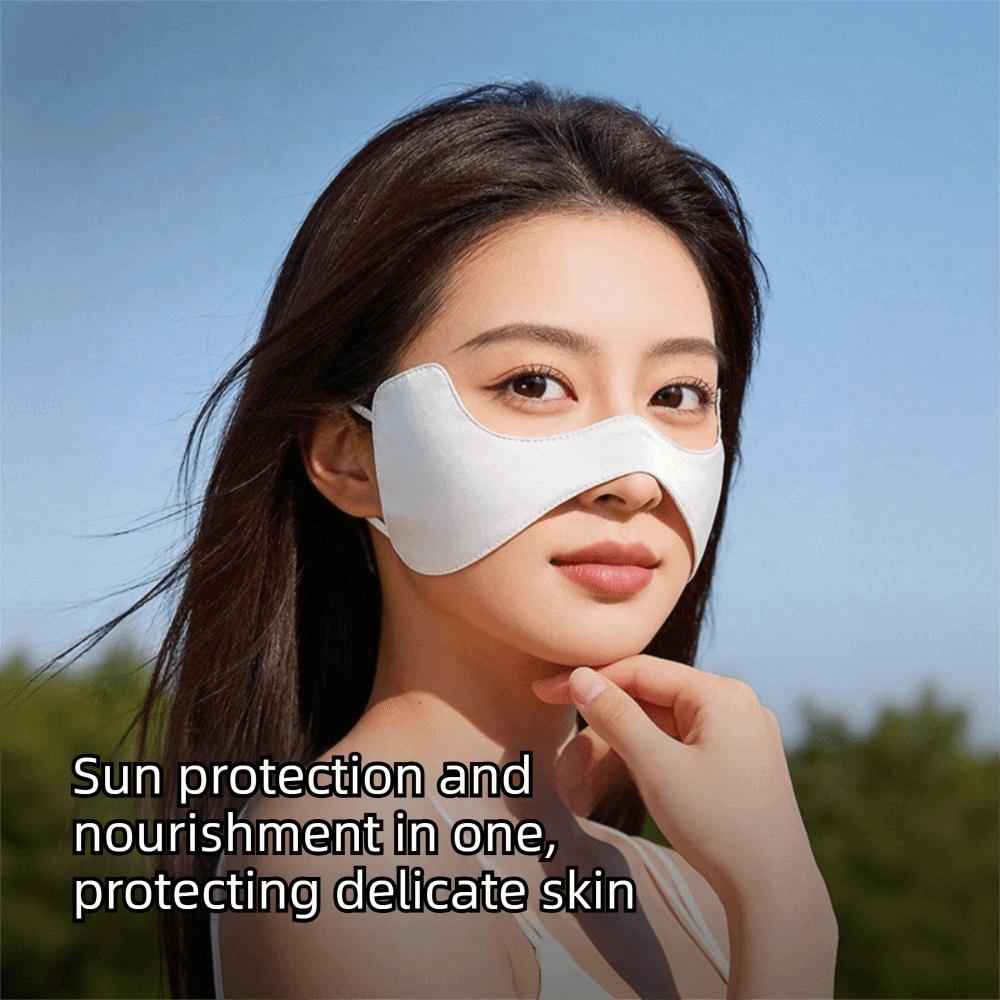Thin Silk Sunscreen Mask Breathable Face Gini Mask Adjustable Sunscreen Face Scarf  Golf