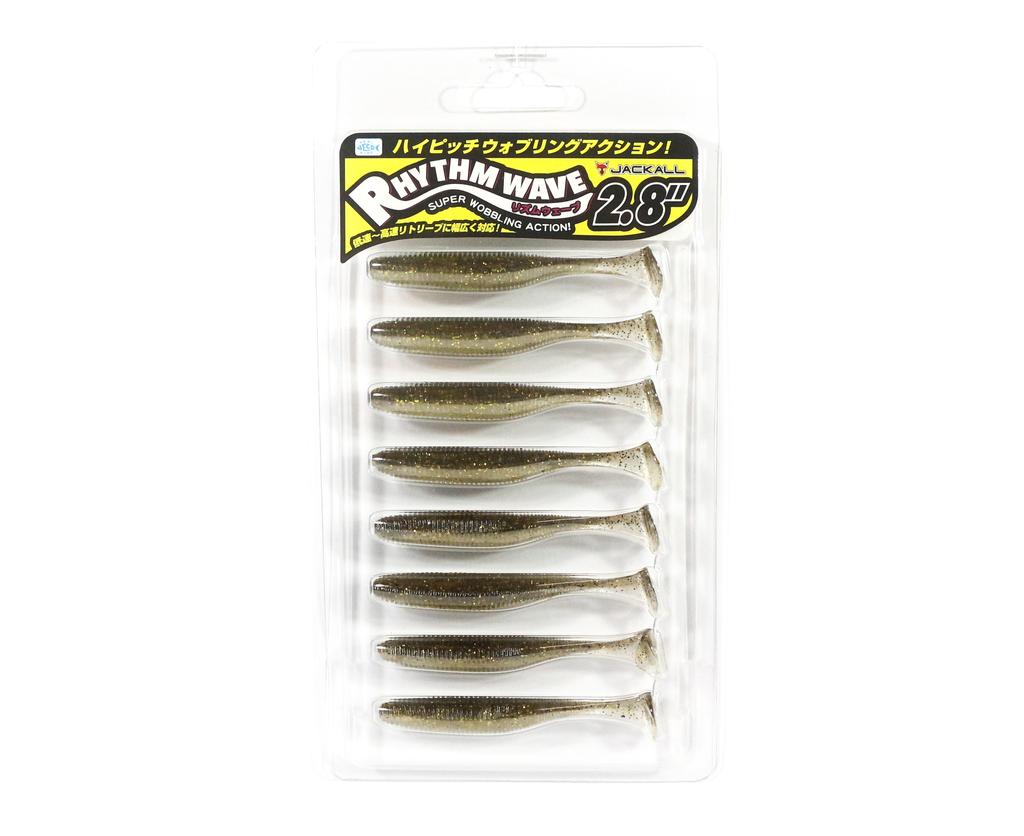 Jackall Soft Lure Rhythm Wave 2.8 Inches Gold & Black Shad (1672)