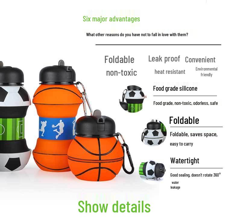 Portable Children's Sports Silicone Folding Water Cup