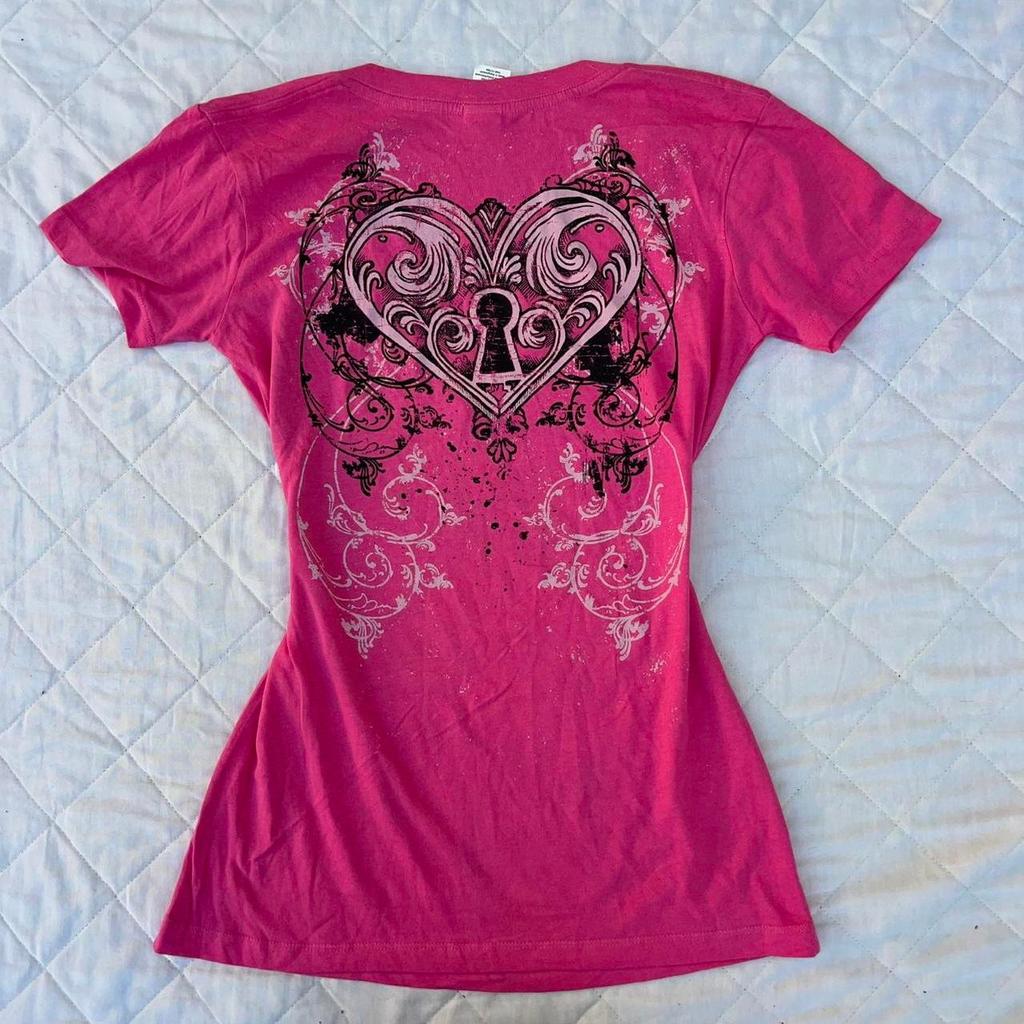 European New Women's Slim T-shirt Printed V-neck Top Tube Top Sexy Hot Girl Fashion Retro Style Women's Clothing Y2K Style