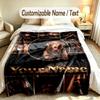 Dog Theme Custom Blanket Personalized Name & Text Customized Soft Warm Throw Blanket Home Decor