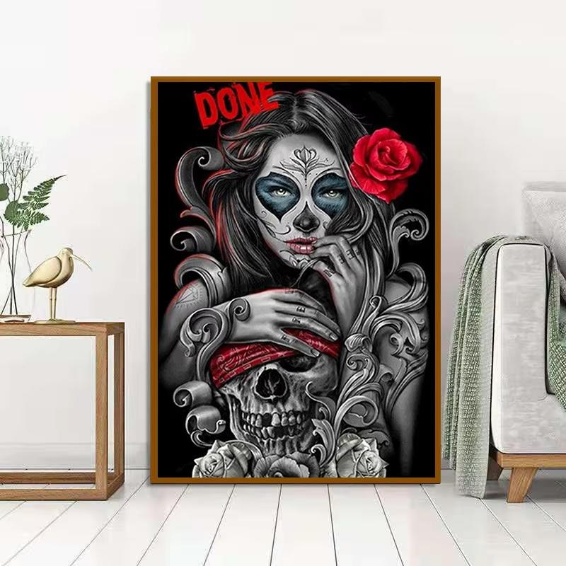 5D New Collection 2025 Diamond Embroidery Skull Legends Mosaic Art Kits Scenery Hanging Paintings Cross Stitch Gift