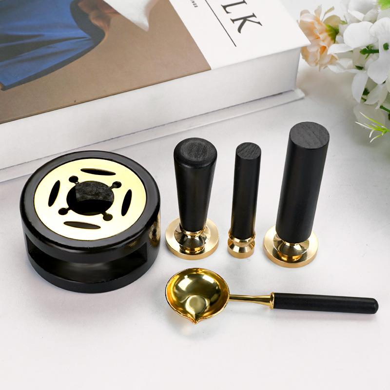 3PCS/Pack Wax Sealing Kit Melting Furnace Tool Wax Seal Warmer, Wax Seal Stamp Set with Wax Melting Spoon for Melting Wax Seal