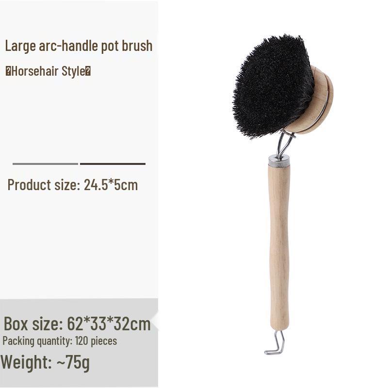 Solid Wood Dishwashing Brush with Sisal and Coconut Fiber