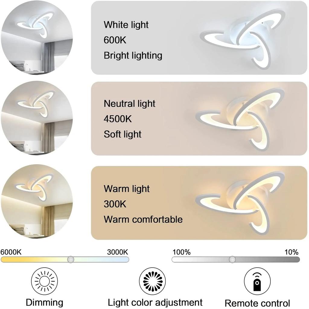 Plafoniera LED Soffitto Dimmerabile Lampada da Soffitto Soggiorno Lampada Camera da Letto Nero Telecomando e APP, Moderna Illuminazione a Soffitto ad Anello 2 S con Funzione di Memoria, L50cm / 50W