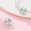 Copper Craft Charms Birthday Cake Month Stone Letter Bead Zircon Pendant Charms Fit 4Mm Bracelets Diy Exquisite Jewelry Crafting