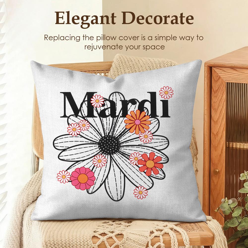 Fashion M-Mardi Cushion Cover Natural Linen Organic Fabric Double-Sided Printing Sofa Home Decor Gift Pillow Case