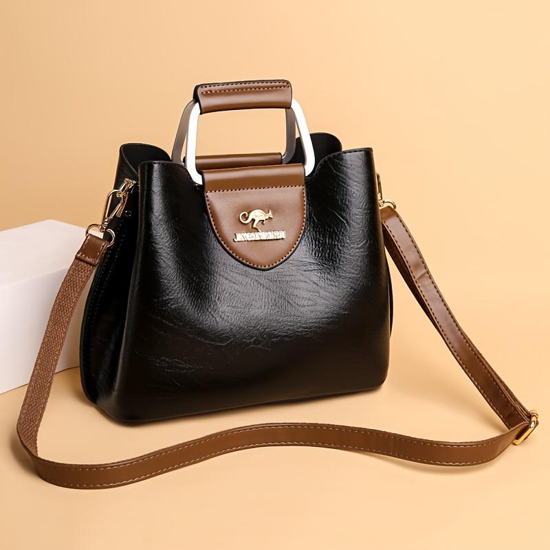 Schicke Handtasche im Vintage-Stil – elegante Umhängetasche aus PU-Leder, perfekt für den Alltag, vielseitiger Schultergurt, klassisches Design mit modernem Twist