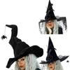 Halloween Witch Caps for Adult Unisex Tulle Wizard Hat Roleplaying Pointed Hat Theme Party Family Gathering Festival Hat