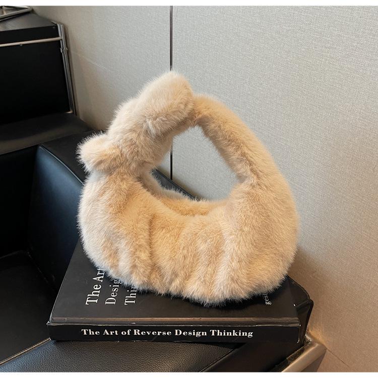 Осенне-зимняя ретро плюшевая сумочка: Женская легкая, высококачественная, универсальная повседневная сумка-тоут One Size