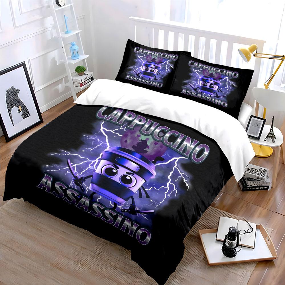 Cappuccino Ninja Decor Set Multiple Sizes Kid'S And Adults' Bedroom Exquisite 3Pc Bedding Set, Gift