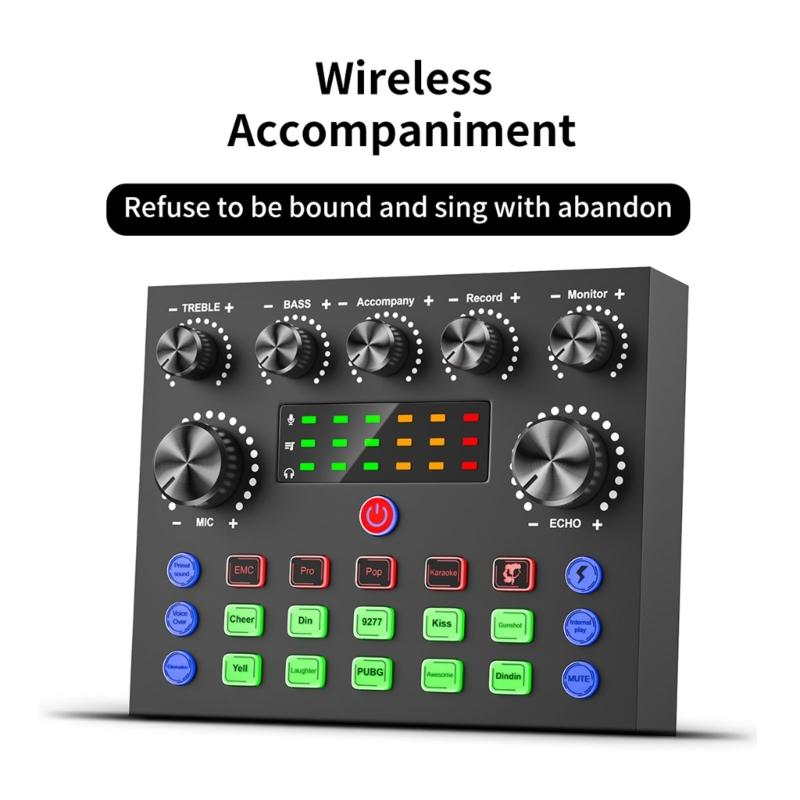 Quality Live Sound Card for Clear Recording Easy Plugs &Play Interfaces Clearly Sound Capturing Easy to Use Sound Mixer