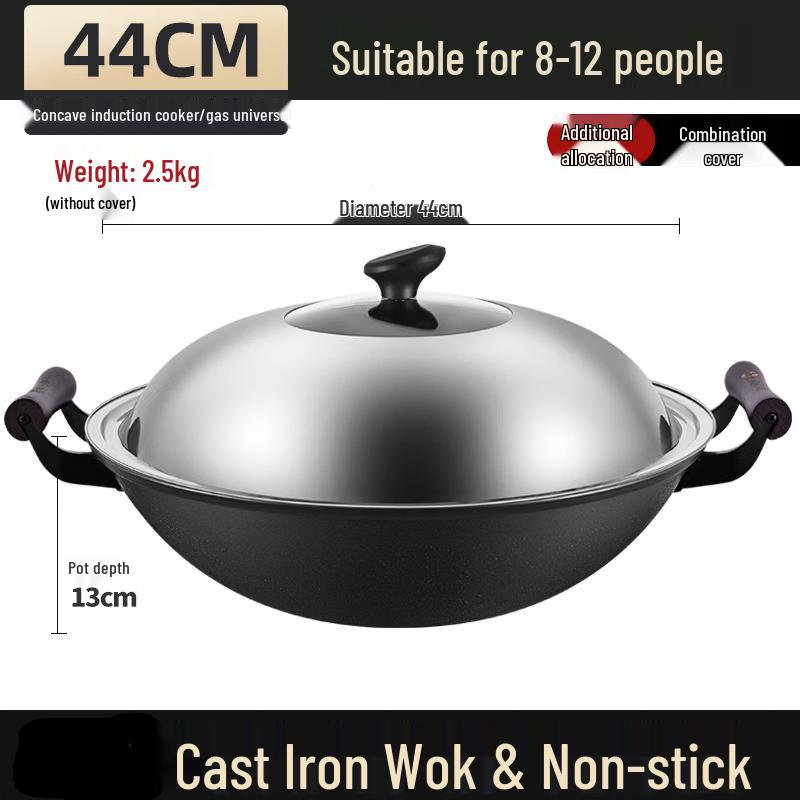 ZISIZ Traditional Cast Iron Wok