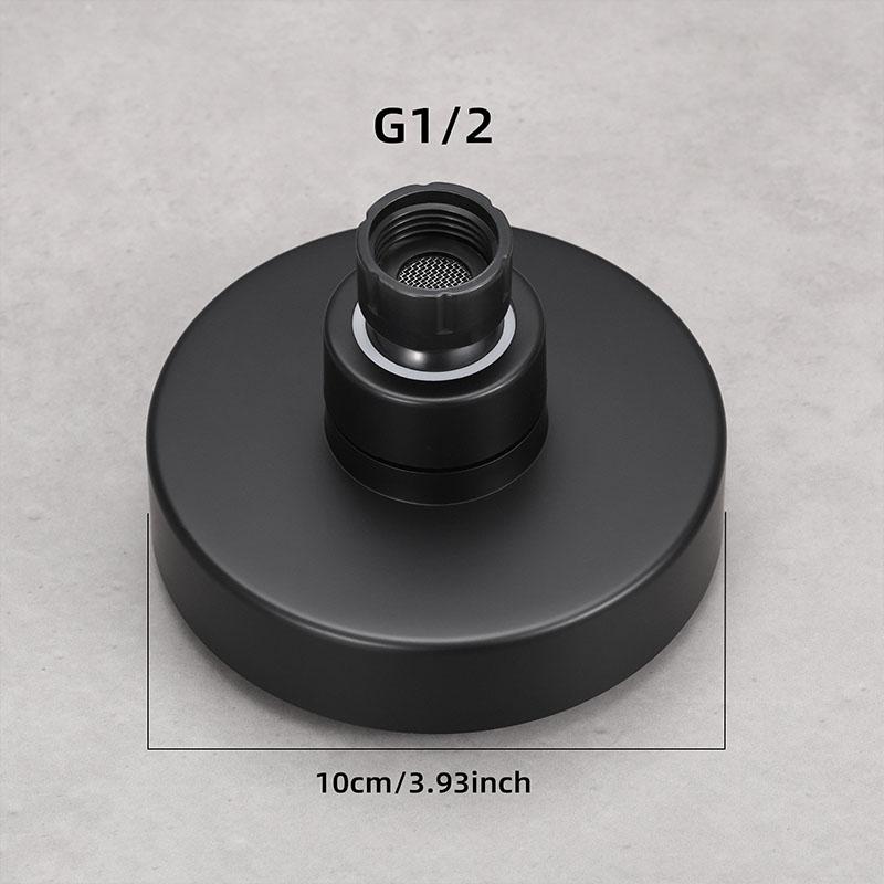 Round Showerheads 4 Inch Rainfall Shower Head Sprayer Bathroom Fixture Faucet Replacement Part Rain Shower Black Finish