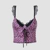 Y2K Velvet Lace Leopard Print Camisole: Sexy Tight-Fit Bandage Top