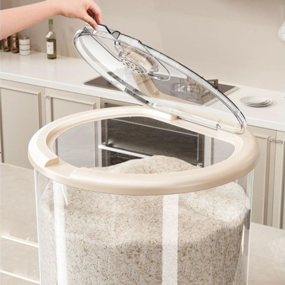 Moisture-proof Kitchen Storage Bin Clear Airtight Storage Bucket New Grain Storage Bin Home Use
