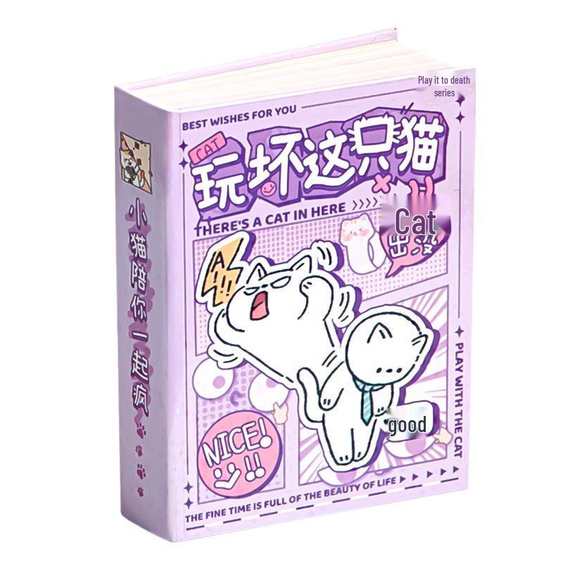 A7 Hardcover Cute Cartoon Cat DIY Memo Notebook
