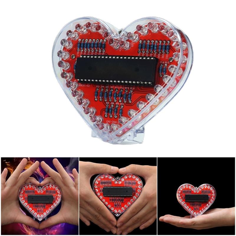 Beginner Friendly Soldering Practice Set With Heart PCB Flashing LED Lights And Detailed Assembly Guide For Welding