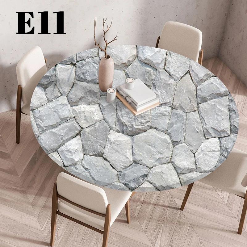 

60/90/120Cm Waterproof Round Tablecloth Table Cover Oil-Proof Elastic Kitchen Dining Wedding Party Table Cover Home Decoration 120cm