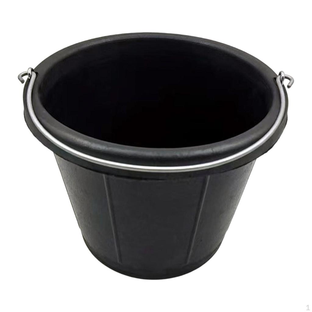 Rubber Feeder Bucket Pail with Handle Garden Water Versatile for Animals Cattle