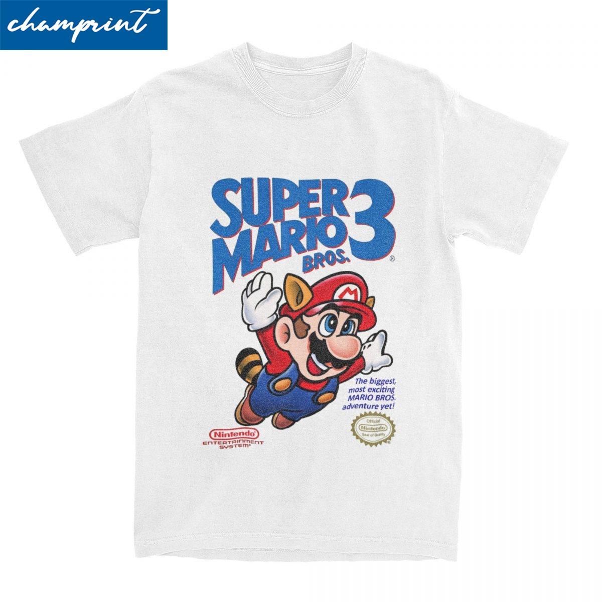 

Кавайные футболки Super Mario Унисекс с коротким рукавом, с круглым вырезом, летний топ, модный и повседневный для лета XS белый