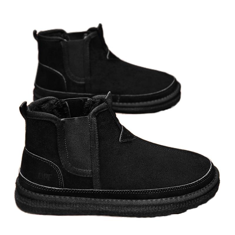 Winter Herrenmode Sportliche Mid-Stiefel Lässige Schneestiefel Schnürsenkel Wollfutter Neu Baumwolle Atmungsaktiv Warm EV Einlegesohle