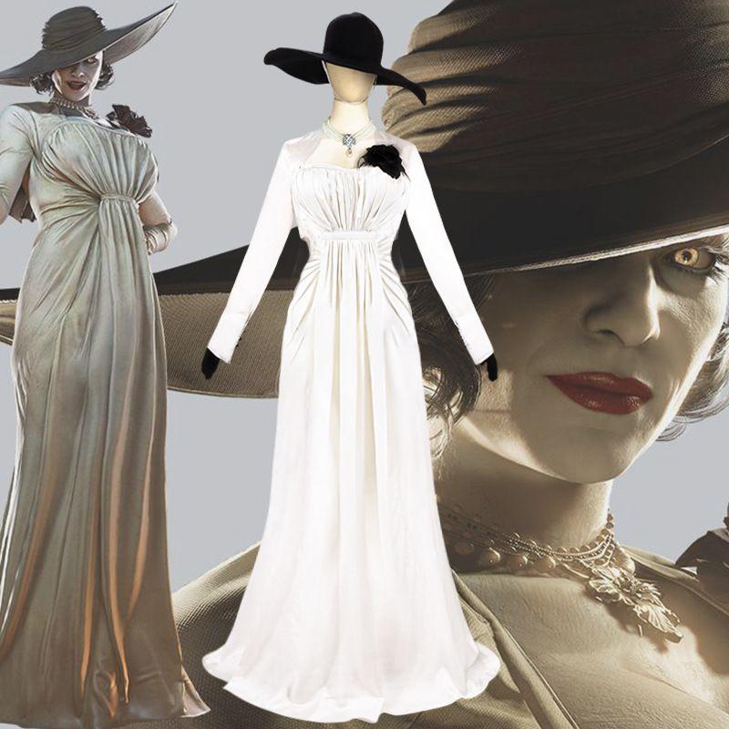 Biohazard 8 Village Cosplay Dimitrescu Vampire Lady Dimitrescu Cosplay Costume Hat S