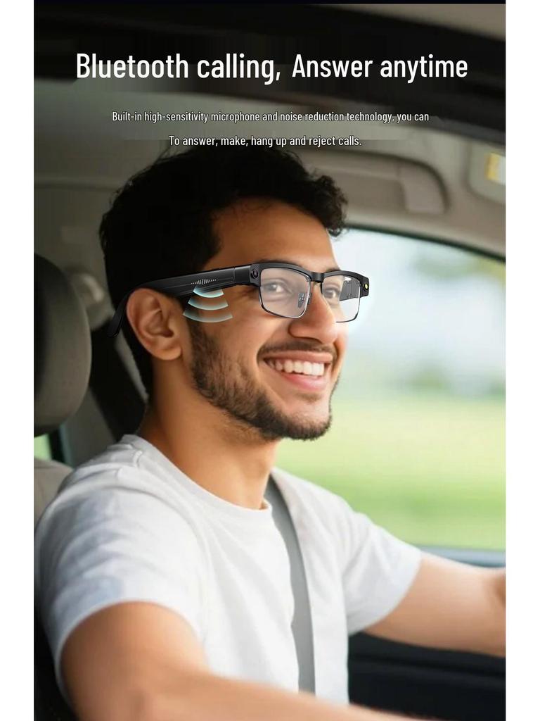Lunettes Métalliques Bluetooth Intelligentes: Changement de couleur, Lecture de musique, Caméra 8MP, Traduction globale