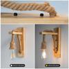 Vintage Hemp Rope Wood Wall Lamp AC110V 220V Retro Bedside Sconce Wall Light Bedroom Hallway Room For Home Decor Indoor